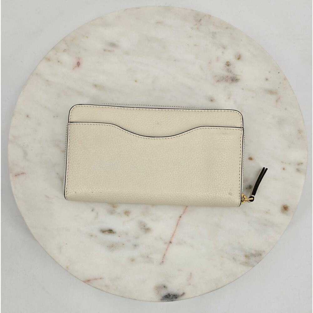 Tory Burch Britten Zip Continental Wallet – Cream Pebbled Leather - Picture 2 of 8